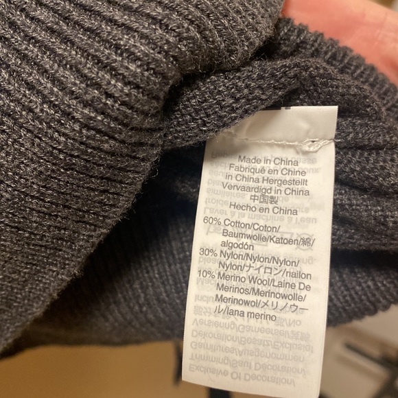 J. Crew Mercantile Ribbon Tie Bell Sleeve Charcoal Sweater - Picture 6 of 8